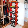 6 Layers Stackable Shoe Rack Easy-assembled Shoe Organizer and Storage Plastic Shoes Cabinets Space-Saving Closet Shoes Shelf. 