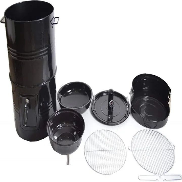 CMI%20Vertical%20Charcoal%20Smoker%20Grill%2018%20Inch,%20Heavy%20Duty%20Round%20BBQ%20Grill%20Multi-Function%20Barrel%20Grill%20For%20Outdoor%20Cooking,%20Black%20-%20Image%206