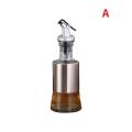 230 ML Oil Bottle Kitchen Glass Stainless Steel Leak-proof Soy Sauce Vinegar Dispenser. 