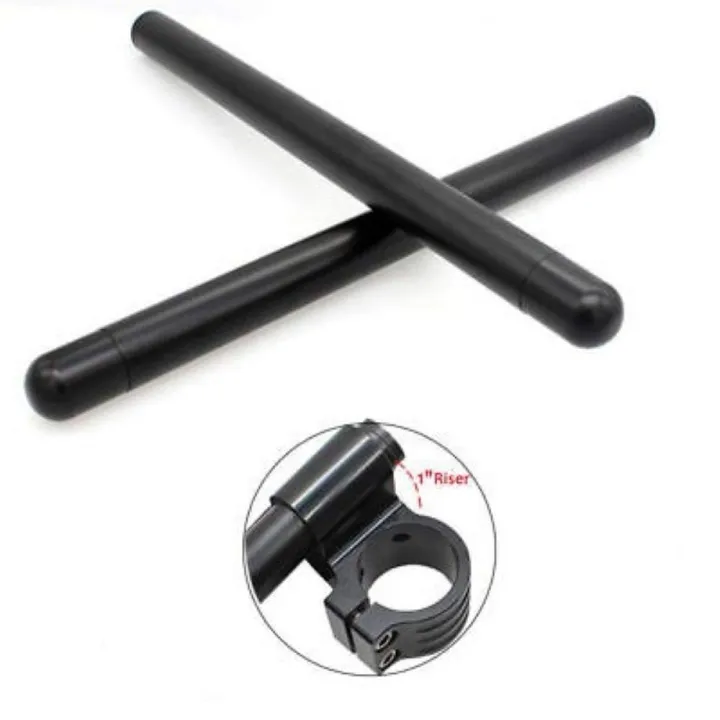 Black%20Universal%20CNC%20Clip%20On%20Handle%207/8"%20Handlebars%20High%20Quality%20Handle%20Bar%20CNC%20Universal%20For%20Most%20Caf%C3%A9%20Racer%20Motorcycle%20Street%20Sport%20Bike%20YBR,%20Suzuki,%20Honda%20ETC%20Black%20-%20Image%202