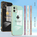 FELMYST With Free Free Lanyard For Realme Narzo Luxury Square Maple Leaf Plating Silicone Mobile Phone Case Electroplated Protector Soft funda Cover For Girl Men. 