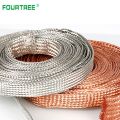 1M Pure Copper Tinned Braid Lead Wire High Flexibility Bare Ground Cable Flat Conductive Tape Square1.5 -12mm2. 