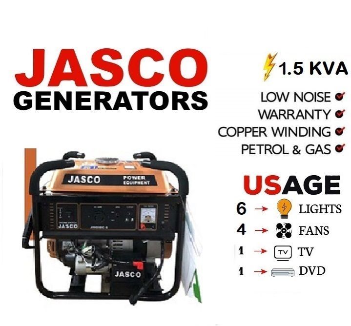 1900DC Self Start 1.5 KVA Petrol & Gas Generator