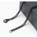 Black Stainless Steel Thin Curb Chain / Necklace for Men / Boys. 