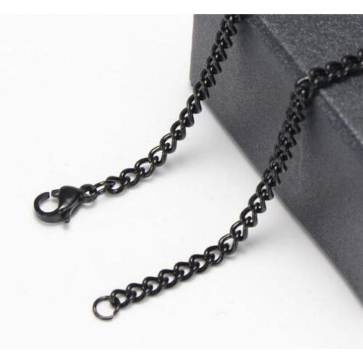 Black Stainless Steel Thin Curb Chain / Necklace for Men / Boys
