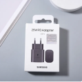 Official 25W PD Adapter (USB-C) For SAMSUNG Mobile phones (Black) (OEM EP-TA800). 