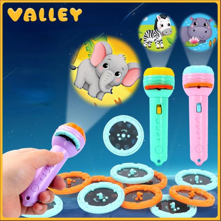Flashlight Projector Torch Toy Lamp For Kids [3 Reels / Discs] - Toy slide flash light for Early Baby Childhood Education best Holiday, Birthday EiD Gifts Light Up video