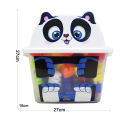 Mega Blocks Cute Panda - 90 Pcs Building Blocks Bucket Jar - Multicolor. 