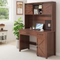 Executive Industrial Style Computer Desk, Computer Desk with Drawers and Storage Cabinet, Workstation with Cabinet for Home and Office, Study Writing Desk. 