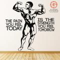 Al Ghani Enterprise Size: 3 X 3 Feet Body Builder With Motivational Quote  Designed Self Adhesive Wall Stickers for Gym, Health ,Body Builder ,Boys Bed Rooms , Sports Club, Training Centers , Game Zones-Black color-. 