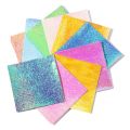 50 Sheets Multi-size Mixed Shining Color Handmade Material Glittering Origami Paper Scrapbooking Decoration DIY Accessories Square Folding Papers. 