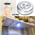 Pack of 3 & 6 Battery-Powered LED Under Cabinet Lights - Wireless Touch Control Stick-On Tap Lamps for Kitchen Cabinet, Closet, Wardrobe, Drawer, Cupboard, Bedroom, Night Wall, and Under Cabinet Lighting | Self-Adhesive, Portable, Energy-Efficient. 