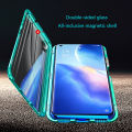 Biruiqu For OPPO Reno 5 Magnetic Absorption Case Metal Frame Shockproof Double Sided Tempered Glass Magnetic Case Cover. 