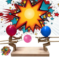 Balloon Bamboo Man Battle Wooden Fencing Boom of Balloons Game, Punching (100Pcs Balloons). 