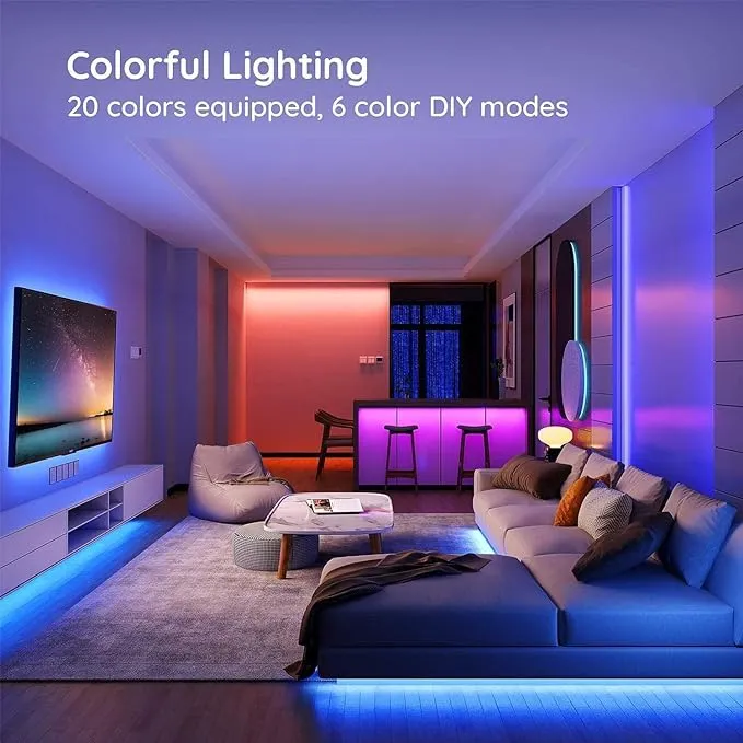 Govee%20LED%20Strip%20Lights,%2032.8FT%20RGB%20LED%20Lights%20with%20Remote%20Control,%2020%20Colors%20and%20DIY%20Mode%20Color%20Changing%20LED%20Lights,%20Easy%20Installation%20Light%20Strip%20for%20Bedroom,%20Ceiling,%20Kitchen%20(2x16.4FT)%20-%20Image%202