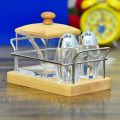 SUGAR POT AND PEPPER CRUET SET. 
