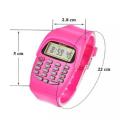 LED calculator electronic watch For boys Girls rubber wrist Watch. 