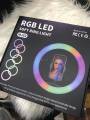 MJ26  RGB LED Ring Light  26cm 10-inch multicolor off white light with Phone Clip wall Phone Video Beauty Fill Light - TikTok Light - Musically Light. 