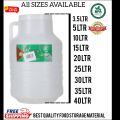 Water Gallon Bottle Plastic Container Multiple Sizes. 