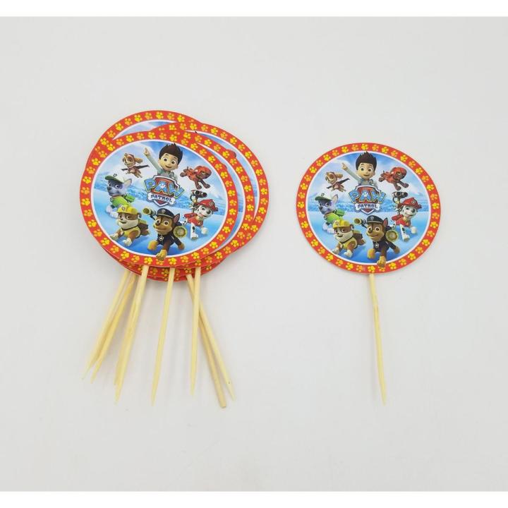 PAW PATROL THEME CUPCAKE TOPPER - PACK OF 10 CUPCAKE TOPPERS - PAW PATROL CUPCAKE TOPPERS