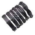 Pickpunk Hand Decoration Multiple Layers Of Calder Skin Cord Wax Weaving Diy Combined Bracelet Pu. 