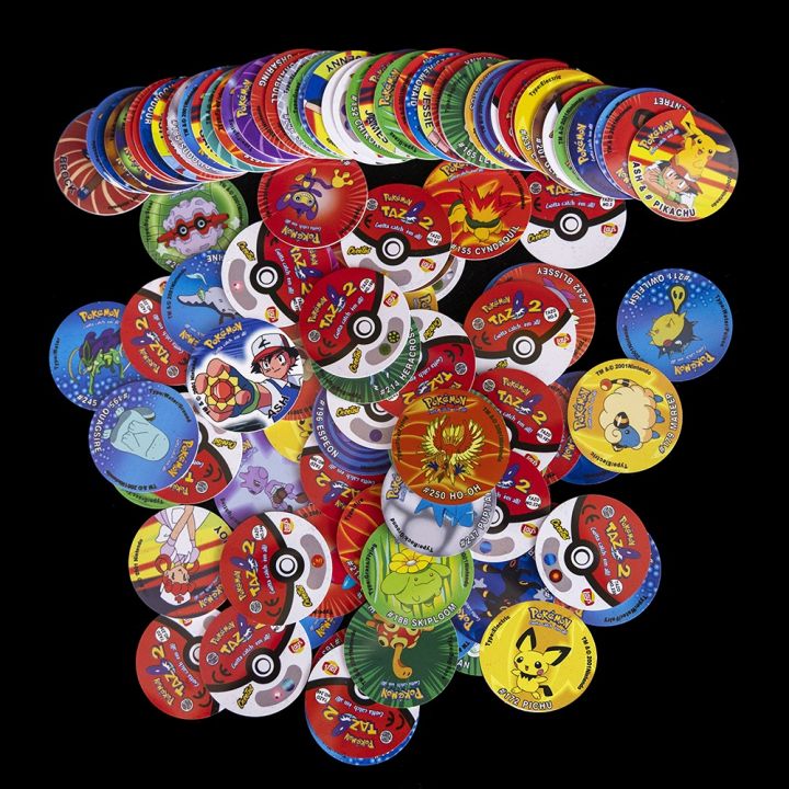 20/30pcs Tazos Pokemon 1/2 Generation Round Plastic Pogs Pikachu Game Cards Cheetos Chips Taps Pokemon Strokes Collection Gifts