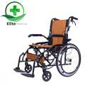 Lightweight Foldable Wheelchair| Portable Wheelchair| with Flip-Up Armrest & Footrest By Elite Healthcare. 