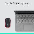 Logitech M185 Wireless Mouse (Red) with USB Mini Receiver, Compatible with PC, Mac, Laptop. 