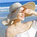 Women Big Brim Straw Hat Sun Floppy Hats New Bow Folding Beach Cap. 