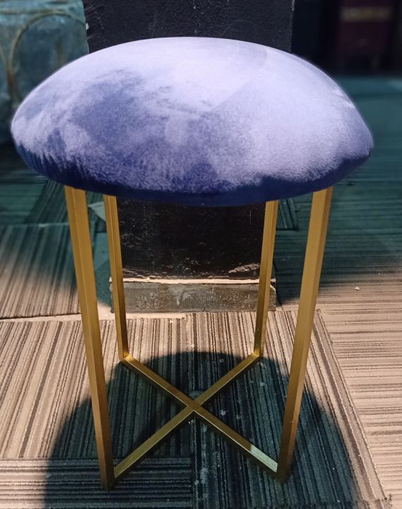 Velvet%20Cushion%20Stool%20X%20Base%20Designee%20For%20Home%20Dressing%20Stool%20Single%20Stool%20Ottoman%20Stool%20Fancy%20Golden%20Stool%20Bar%20Stool%20Wrought%20iron%20-%20Image%205
