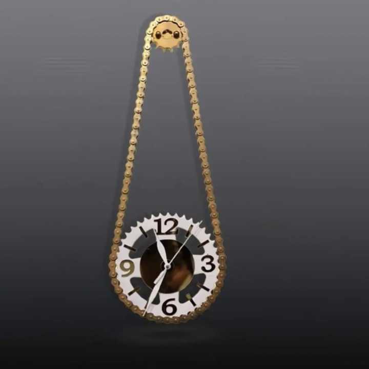 Golden-White%20Handcrafted%20Bike%20Chain%20Sprocket%20Wall%20Clock%20digitalclock%20-%20Image%204