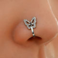 Crystal Butterfly Jewelry U-shaped Nose Ring -Diamond-studded Nose Clip -Non-hole Ear Bone Nose Clips Piercing Jewelry. 
