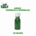 Green Sprinkles Vermicelli, Vermicelli Green Sprinkles for Cake decoration, Green Colorful Candy Sprinkles for Cake, Cupcakes, Ice Cream, Donuts, Custard and other topping – 100 Grams – 25 Grams. 
