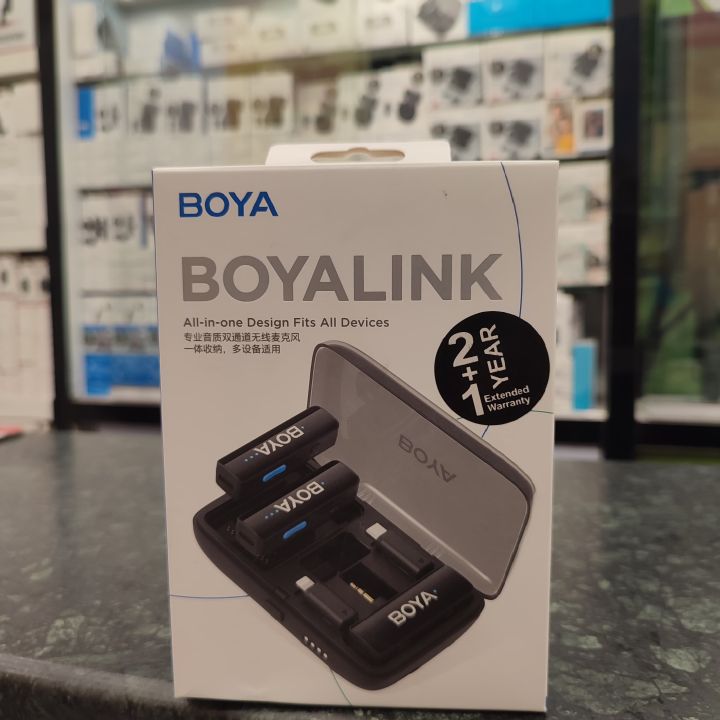 BOYA BOYALINK 2 Upgraded 3-in-1 Compact  All-in-One Wireless Microphone System with Interchangeable Connectors With 3 Year Official Warranty