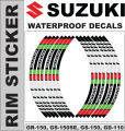 Wheel Stickers for SUZUKI GS-150 Rim Reflector Tape Motorcycle Decals Graphics 17". 