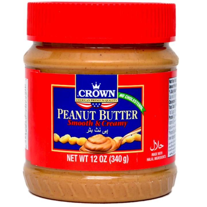 Crown Peanut Buttèr Smooth & Creamy Spread 340 g Jar (Product of Canada)