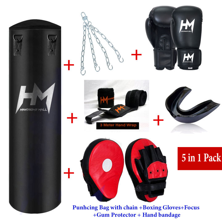 Boxing Full Set Kit for AdultsPack Of 5 With Focus Pad mouth Gard