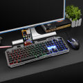 Magnesium T25 Wired Luminous Key Mouse Metal Keyboard Mouse Suit Suspension Mechanical Feeling Backlight Game Office. 