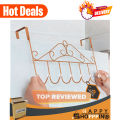 Over Door Hanger with 7 Hooks, Metal Over the Door Towel Hook, Decorative Overdoor Organizers, Hanging Storage Rack for Hat, Coats, Purses, Scarves, Clothes, Jackets, Belt, Bedroom, Bathroom, Closet. 