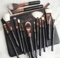 Zoeva High Quality 15 Piece Professional Makeup Brushes Set With Premium Leather Pouch. 