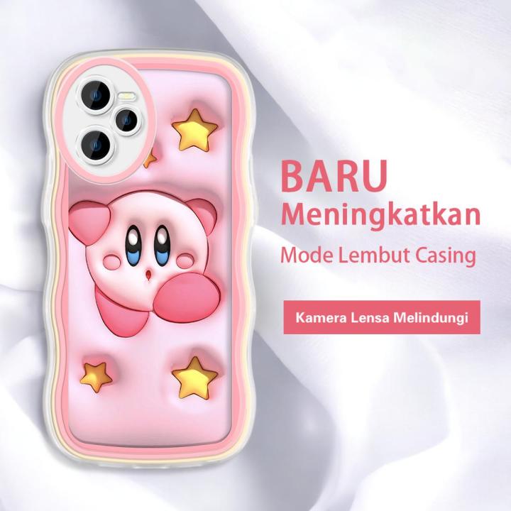 FELMYST Case For Realme C35 Cute Fashion Kirby Mobile Phone Casing Shockproof Soft Back Cover for Girl