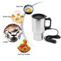 12V Car USB Mug Plug-in Heated Thermos Charging Insulation Mugs Electric Cup Heated Mug Warmer Stainless Steel Vintage Travel - 500ML. 