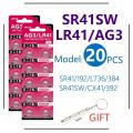 2-50pcs AG3 1.55V Alkaline Button Battery AG3 192 LR41 SR41SW L736 Coin Cell Button Batteries For Watches Toys. 
