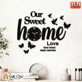 Gift City Presents Butterflies, Birds and Our Sweet Home 3D Wooden Wall Clock For Bedroom, Living Room, and Offices. 
