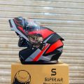 SUPER AIR SP 912 FOR HEAVYBIKE - FLIPUP - DOT CERTIFIED - DUAL VISOR ANTI FOG SHEET SHARK. 
