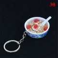 Buckle Bowl Mini Food Keychain Chinese Food Simulation Key Ring. 
