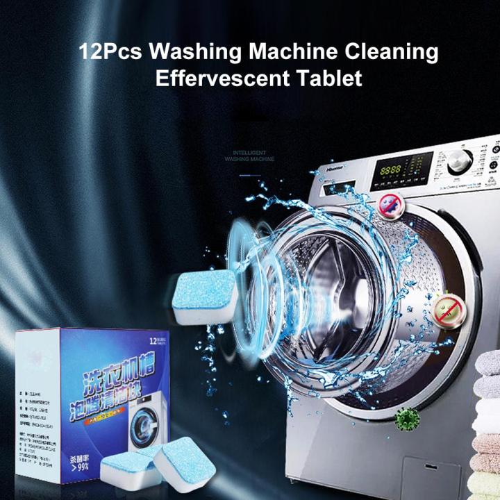 Sahoolat Store New 12 pcs Washing Machine Cleaning Tablets bacteria remover Cleaning detergent tablets Laundry Expert Detergent Deep Cleaner Washing Machine Slot Cleaner home cleaning tool