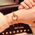 [Women Fashion Small  Bangle Bracelet Watches] [Ladies Stainless Steel Mesh Belt Quartz Watch] [Girls Minimalist Casual Watch]. 