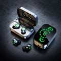 YD03 TWS Bluetooth 5.3 Earbuds HIFI Music Smart Touch Control LED Display Wireless Earphone with Charging Box-Black. 