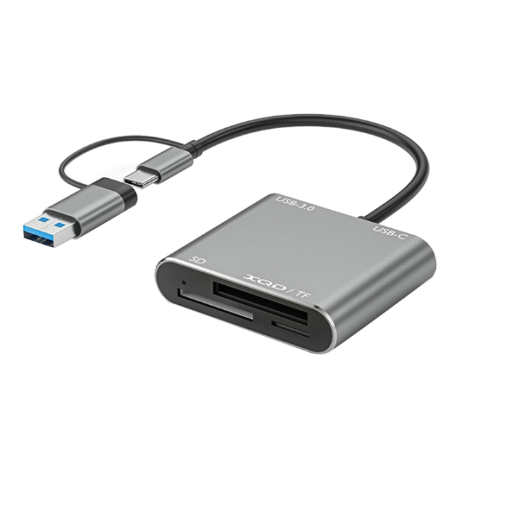 5 In1 USB 3.0 Memory Card Reader USB-C to TF SD XQD Card Reader Adapter for 15 Pro/Max Pro/Air 2023